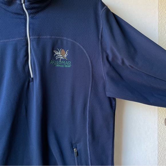 Asilomar Quarter Zip Sweatshirt Jacket Pullover Navy Blue with Pockets Size M - Picture 3 of 15
